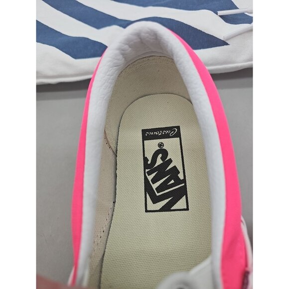 Vans Customs Classic Slip on Shoe Women's 8 Men's 6.5 Checkered Peace Roses New - Picture 6 of 9